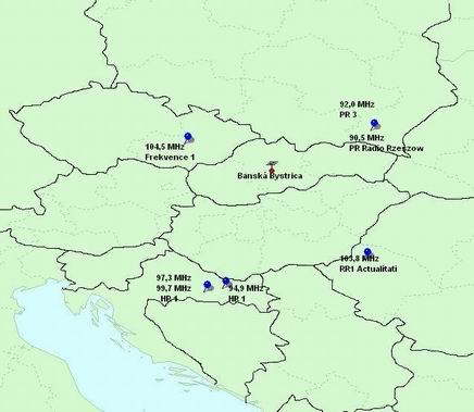 najvdialenejie zachyten FM stanice - esk Frekvence1, chorvtske HR1 a HR4, rumunsk PR1 Actualitati, posk PR3 a PR Rzersow 